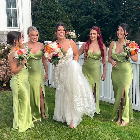 NWT Nicholas Green Ariah Draped Satin Maxi Dress Women’s Size 8 - Picture 2 of 4